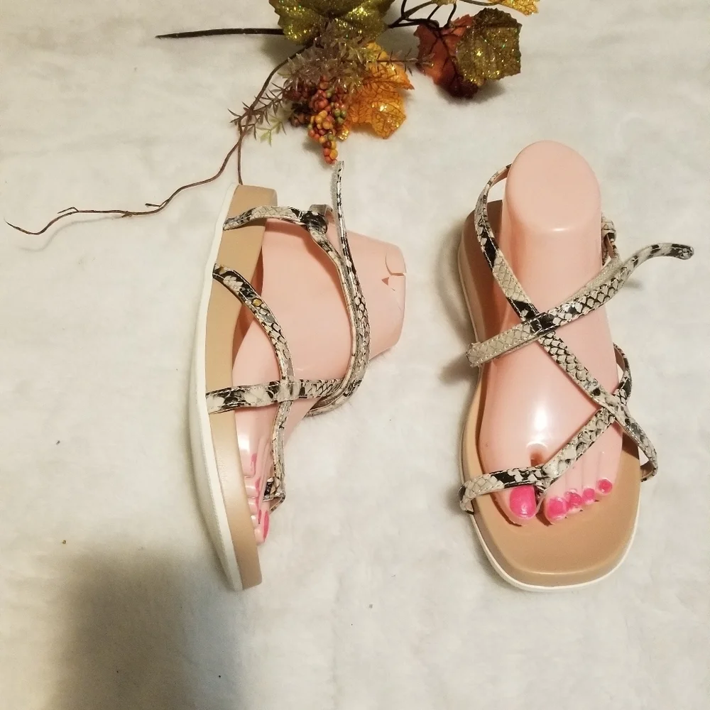 Women's Snakeskin Strappy Sandals